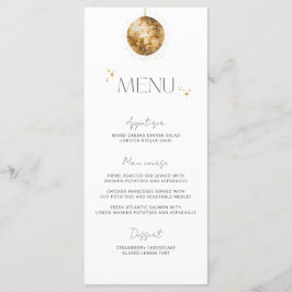 Minimalistische Gouden Disco Bal Huwelijksmenu Menu