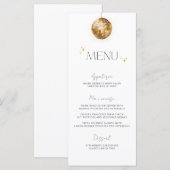 Minimalistische Gouden Disco Bal Trouwmenu Menu (Voorkant / Achterkant)