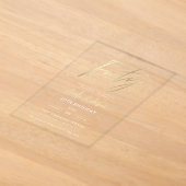 Minimalistische gouden elegante script 40e verjaar acryl uitnodigingen (Laagn)