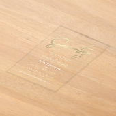 Minimalistische Gouden Elegante Script 70e Verjaar Acryl Uitnodigingen (Laagn)
