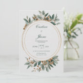 Minimalistische gouden en groene botanische cirkel kaart (Staand voorkant)