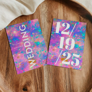 Minimalistische Gouden en Opalen Vet Roze Chic Bru Kaart