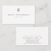 Minimalistische gouden en zwarte typografie/uw log visitekaartje (Voorkant / Achterkant)