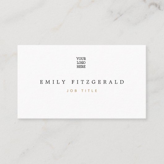 Minimalistische gouden en zwarte typografie/uw log visitekaartje (Voorkant)