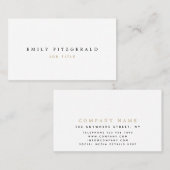 Minimalistische gouden en zwarte typografie visitekaartje (Voorkant / Achterkant)
