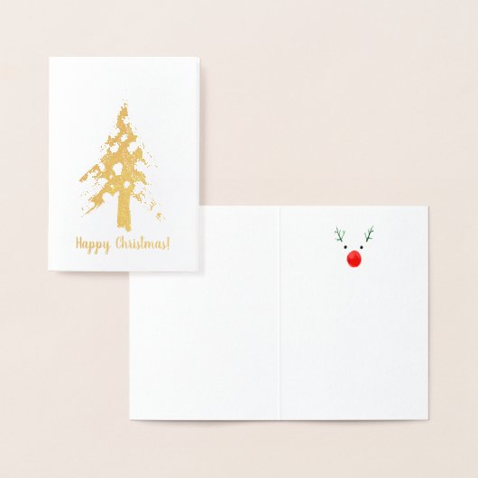 Minimalistische gouden folie kerst kaarten (Display)