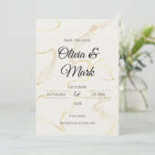 Minimalistische Gouden Folie Save the Date | Elega Kaart (Staand voorkant)