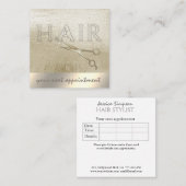 Minimalistische gouden folie schaar HAAR Afsprakenkaartje (Voorkant / Achterkant)
