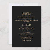 Minimalistische gouden formele script zwarte Nikah Kaart (Voorkant)