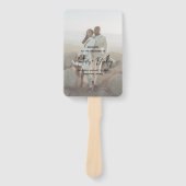 Minimalistische Gouden Foto Modern Trouwprogramma Handwaaier (Voorkant)