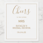 Minimalistische Gouden Future Mrs Wijnlabel Wijn Etiket (Enkel label)