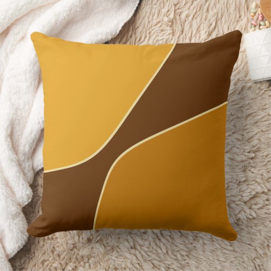 Minimalistische gouden gele en bruine kwartiervorm kussen (Deken)
