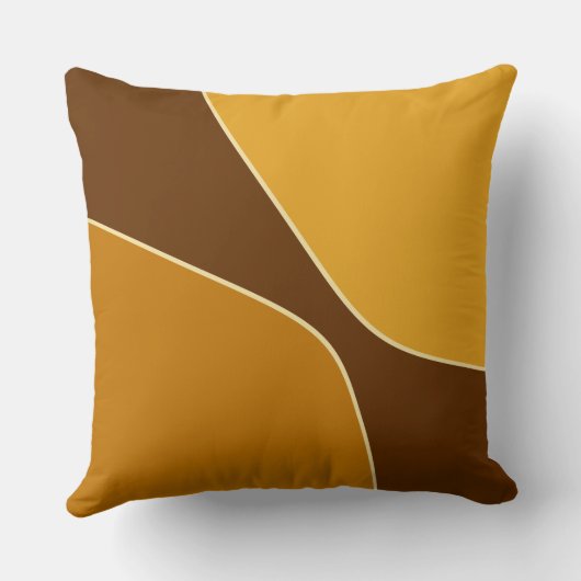Minimalistische gouden gele en bruine kwartiervorm kussen (Achterkant)