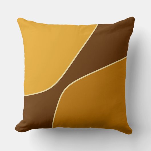 Minimalistische gouden gele en bruine kwartiervorm kussen (Voorkant)