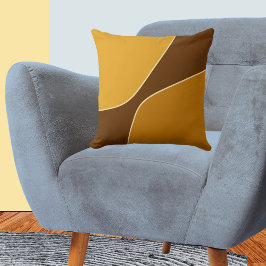 Minimalistische gouden gele en bruine kwartvormen  kussen