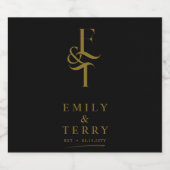 Minimalistische Gouden Gepersonaliseerde Chic Wedd Likeurfles Etiket (Enkel label)