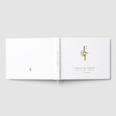 Minimalistische Gouden Gepersonaliseerde Monogram  Gastenboek (Volledig)