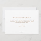 Minimalistische Gouden Getrouwd en Prettig Kerstmi Feestdagenkaart (Achterkant)