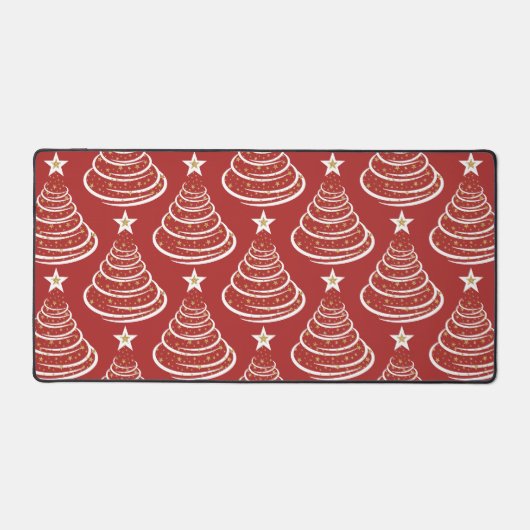 Minimalistische gouden glitter kerstbomen bureaumat (Voorkant)