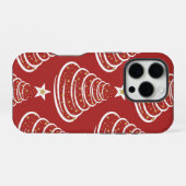 Minimalistische gouden glitter kerstbomen iPhone hoesje (Achterkant horizontaal)