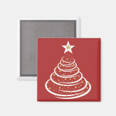 Minimalistische gouden glitter kerstbomen magneet (Voorkant / Achterkant)