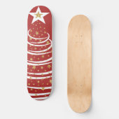 Minimalistische gouden glitter kerstbomen persoonlijk skateboard (Voorkant)