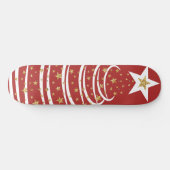 Minimalistische gouden glitter kerstbomen persoonlijk skateboard (Horizontaal)