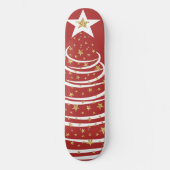 Minimalistische gouden glitter kerstbomen persoonlijk skateboard (Voorkant)