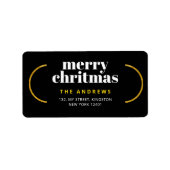 Minimalistische Gouden Glitter Kerstfamilie Etiket (Voorkant)