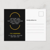 Minimalistische Gouden Glitter Kerstfoto Feestdagenkaart (Achterkant)