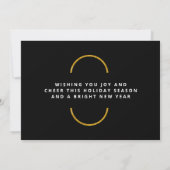 Minimalistische Gouden Glitter Kerstfoto Feestdagenkaart (Achterkant)