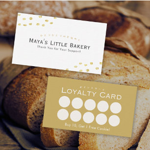 Minimalistische Gouden Glitter Stip Bakkerij Loyal Visitekaartje