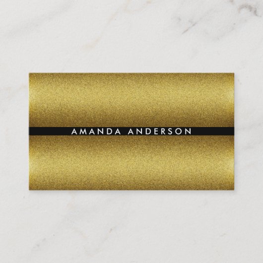 Minimalistische gouden glittertextuur visitekaartje (Voorkant)