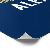 Minimalistische gouden grad cap stijlvolle script poster (Hoek)