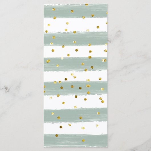 Minimalistische Gouden Groen Geometrische Baby in Menu (Achterkant)