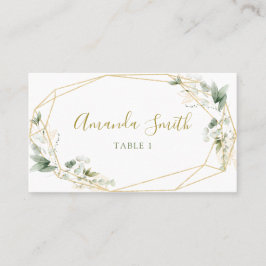 Minimalistische Gouden Groen Geometrische Baby in  Plaatskaartje