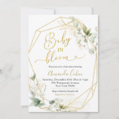 Minimalistische Gouden Groene Geometrische Baby in Kaart (Voorkant)