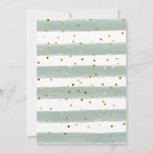 Minimalistische Gouden Groene Geometrische Baby in Kaart (Achterkant)