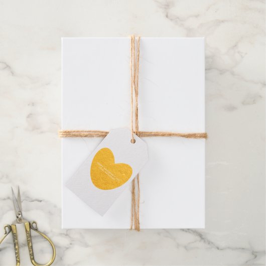 Minimalistische gouden hart aangepaste Valentijnsd Cadeaulabels (Met Koord)