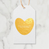 Minimalistische gouden hart aangepaste Valentijnsd Cadeaulabels (Voorkant)