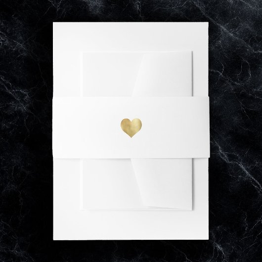 Minimalistische gouden hart moderne bruiloft uitnodigingen wikkel