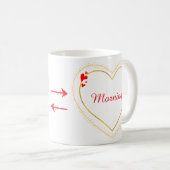 Minimalistische gouden hart mok met eigen tekst (Voorkant rechts)