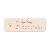 Minimalistische gouden hartcrème kalligrafie etiket (Voorkant)