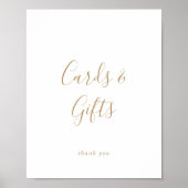Minimalistische Gouden Kaarten en Cadeaus Bordje Poster (Voorkant)