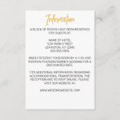 Minimalistische gouden kalligrafie bruiloft informatiekaartje (Voorkant)