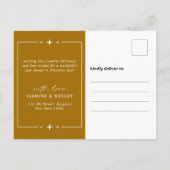 Minimalistische Gouden Kerst Trouwfoto Feestdagenkaart (Achterkant)