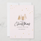 Minimalistische gouden kerstbomen esthetisch kaart (Voorkant)