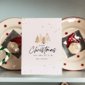 Minimalistische gouden kerstbomen esthetisch kaart