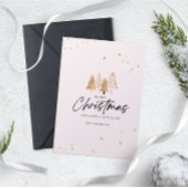 Minimalistische gouden kerstbomen esthetisch kaart