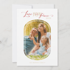 Minimalistische Gouden Kerstmis Familie Liefde Vre Feestdagenkaart